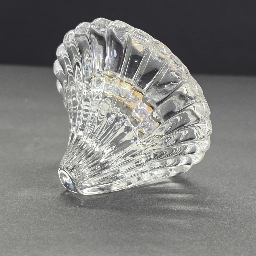 Vintage Marquis by Waterford Crystal Desk Clock Flower Floral Design - Works